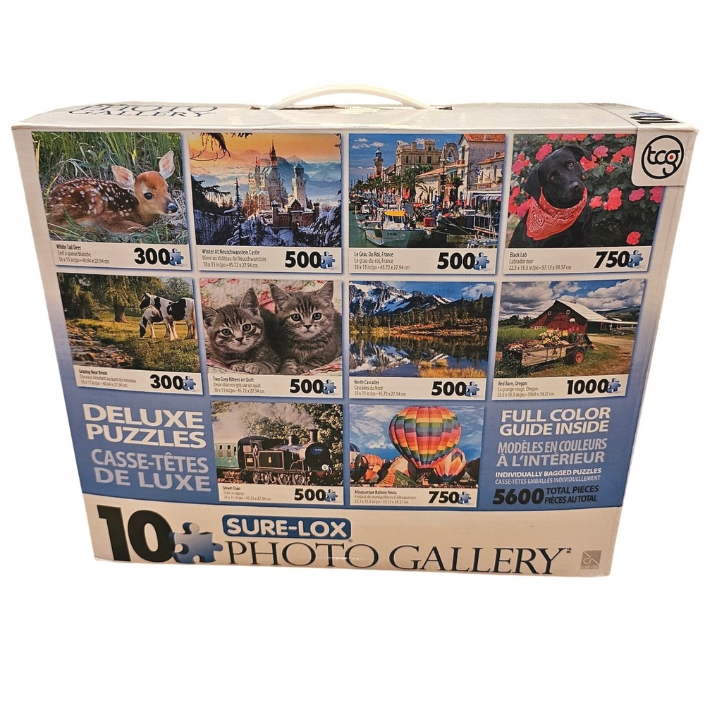 Sure-Lox Photo Gallery 10 Deluxe Puzzles Set 5600 Piece Animals Landscapes 15362